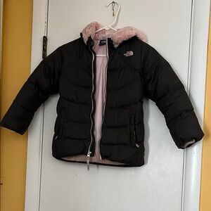The North Face Black Jacket with Soft Pink Interior